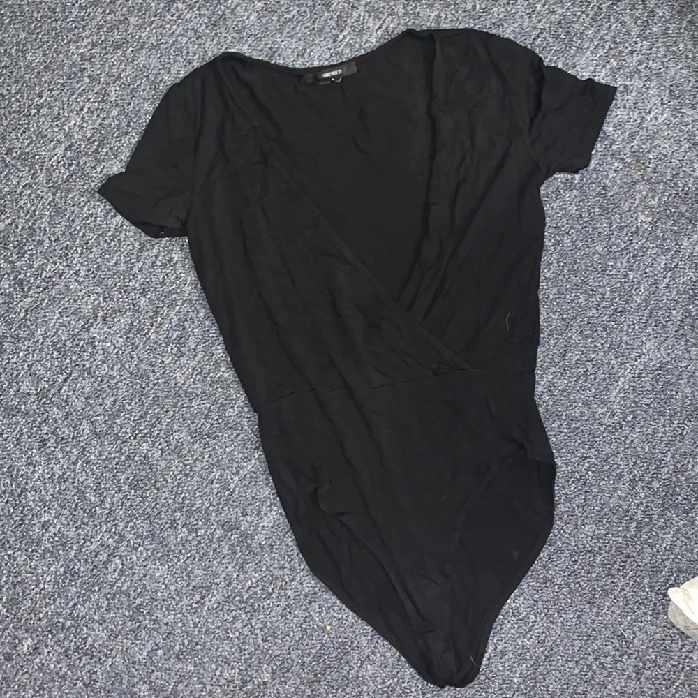 Black low cut body suit